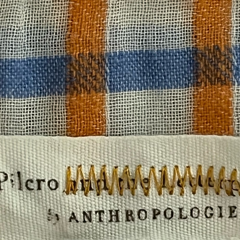 Pilcro Anthro. Serena Surf Casual plaid Henley cap sleeve carefree pullover top - Picture 3 of 12